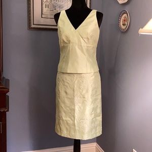 Green Damask Skirt Set